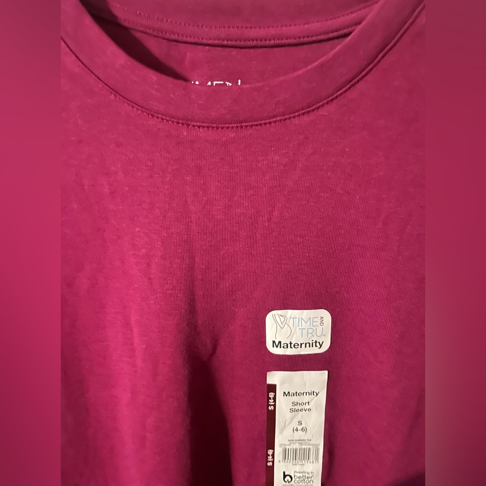 🔴 3/$12 Time and Tru Women’s Non-Shirred Magenta Maternity Top! NWT! Size Small - Picture 7 of 9